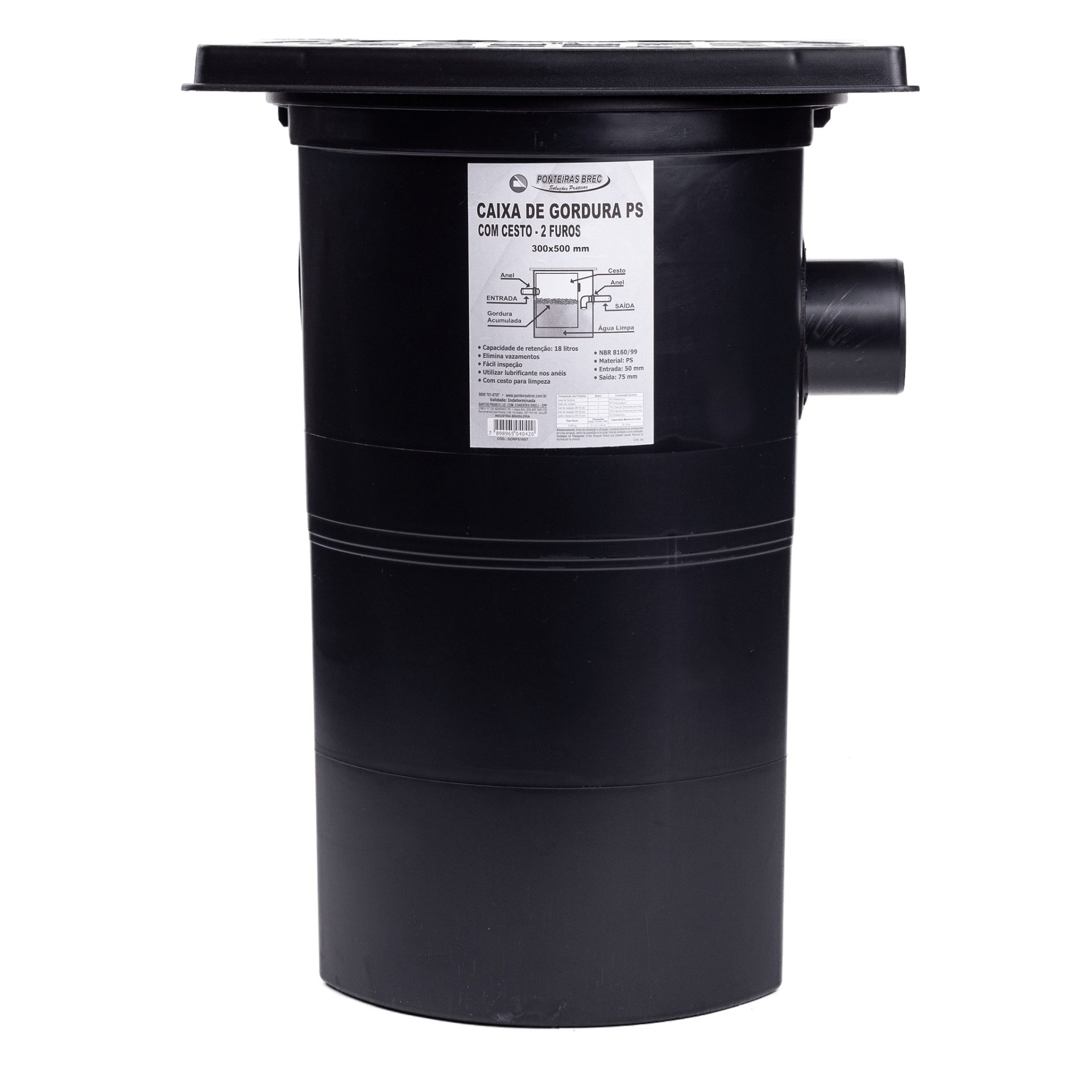 Caixa de Gordura 300x500mm – 18 Litros