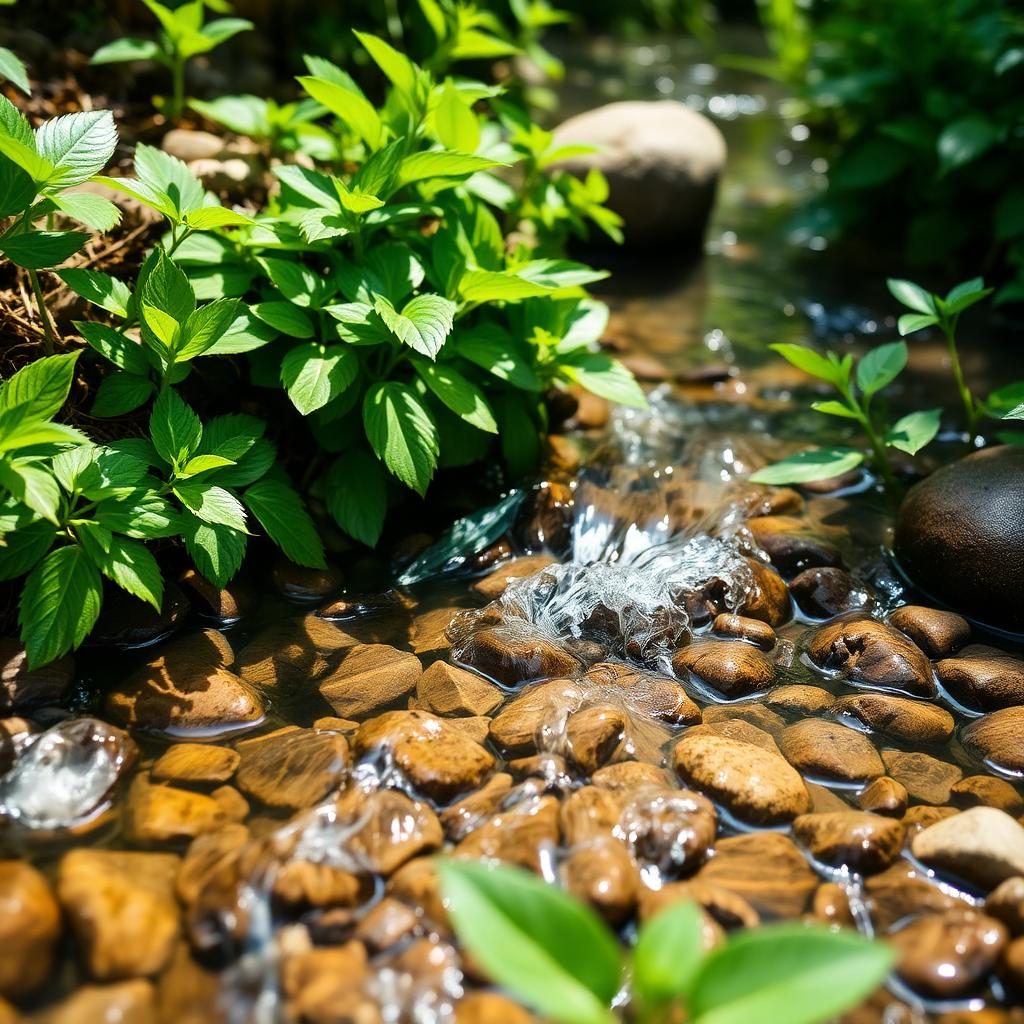 Natureza preservada — plantas verdes e água limpa